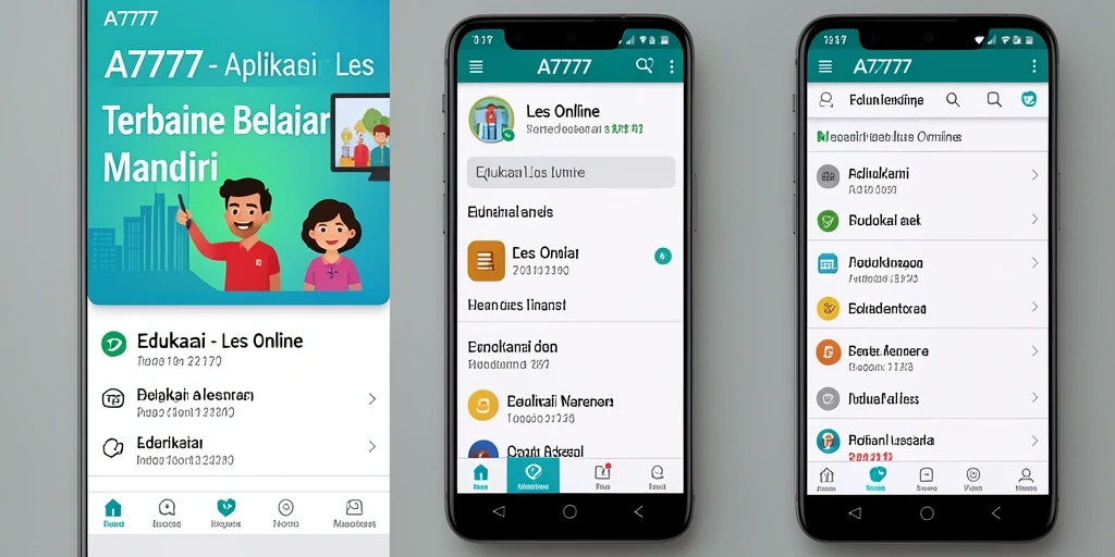 Antarmuka A7777 yang menarik dan mudah digunakan untuk belajar online.