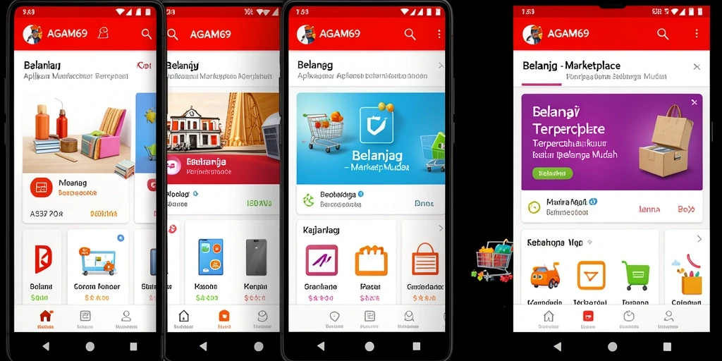 Antarmuka utama AGAM69 yang menampilkan pilihan produk Marketplace.
