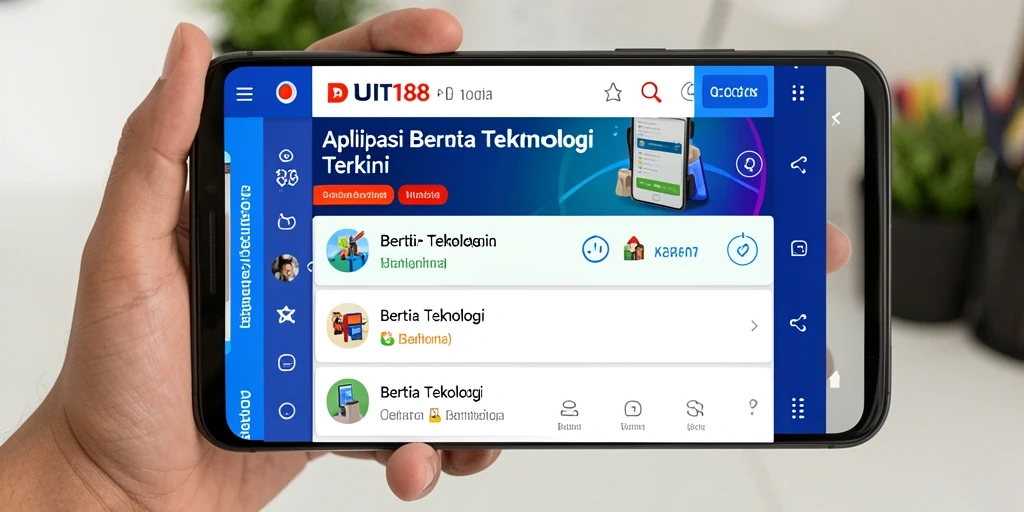 Antarmuka intuitif aplikasi DUIT188 yang menampilkan berita teknologi.