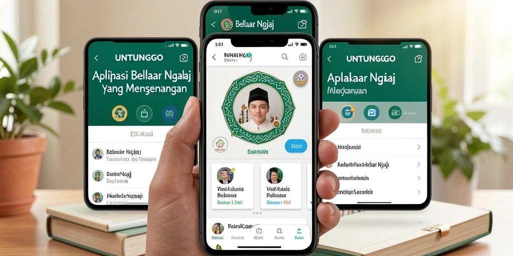 Antarmuka aplikasi UNTUNGGO yang memudahkan belajar mengaji.