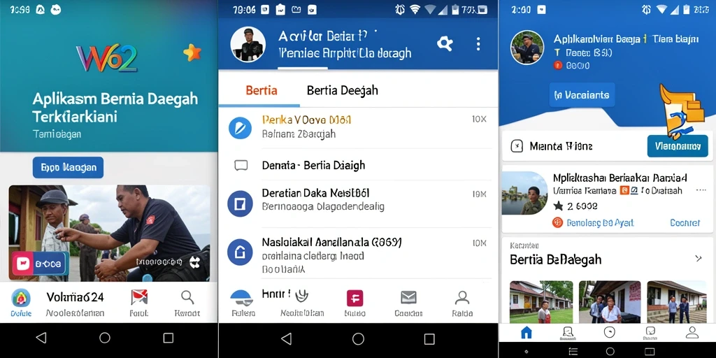 Antarmuka pengguna VV62 yang menampilkan berita daerah secara ringkas.