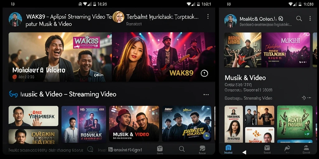 Antarmuka WAK89 menampilkan fitur streaming video yang menarik.