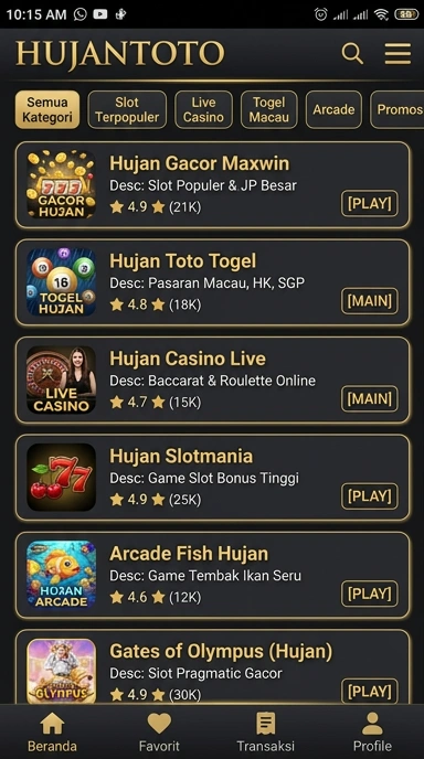 Hujantoto - Indeks Aplikasi Populer & Kanal Uji Terbaik
