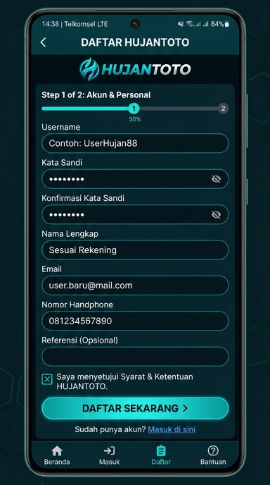 Panduan Registrasi Akun Hujantoto untuk Android